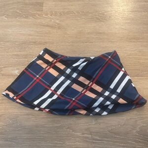 Plaid Navy and Red Women's Skirt